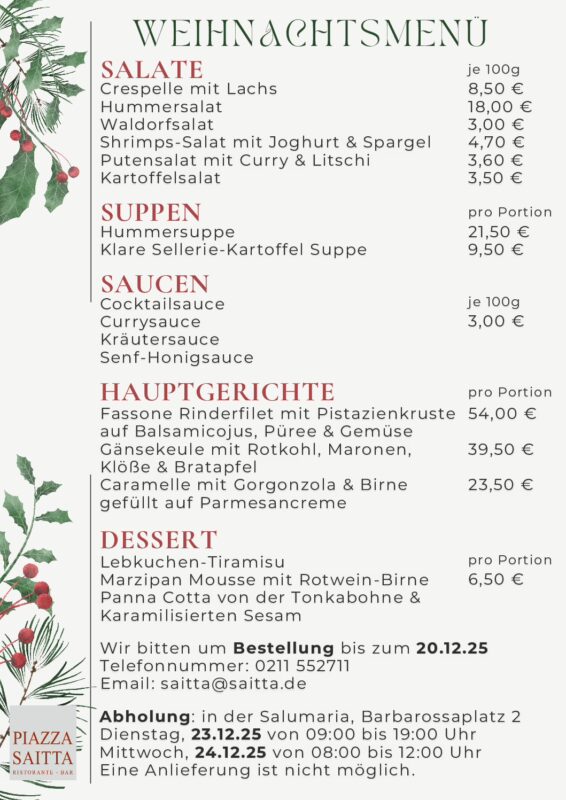 Weihnachtsmenü 2025